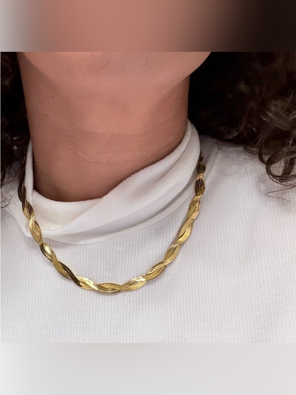 Gold Plated Stainless Steel Braided Chain Necklace
